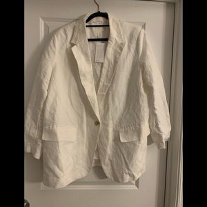 H and M White linen like blazer NWT